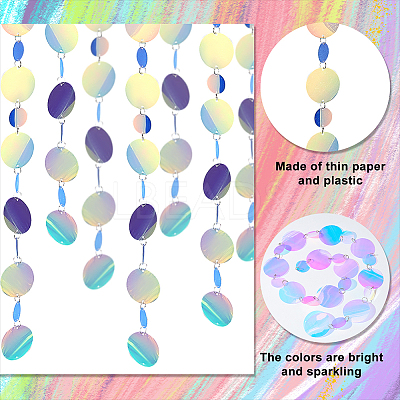 Irridescent PVC Glitter Circle Dots Garland HJEW-WH0036-37-1