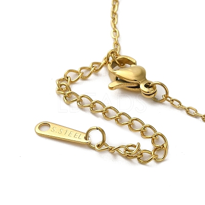 Brass Micro Pave Cubic Zirconia with Acrylic Ginkgo Leaf Pendant Necklaces for Women NJEW-E106-02KCG-1