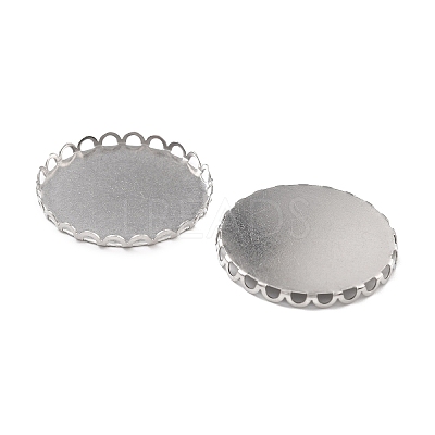 Non-Tarnish 316 Surgical Stainless Steel Cabochon Tray Settings X-STAS-I187-01D-P-1