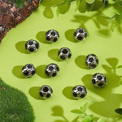 10Pcs 304 Stainless Steel Enamel European Beads STAS-UN0040-13-1
