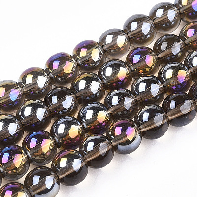 Electroplate Transparent Glass Beads Strands GLAA-T032-T6mm-AB02-1