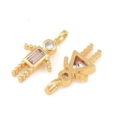Brass Micro Pave Cubic Zirconia Pendants KK-D339-02G-10-1