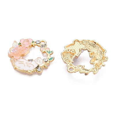 Rack Plating Alloy Enamel Pendants ENAM-N056-372KCG-01-1
