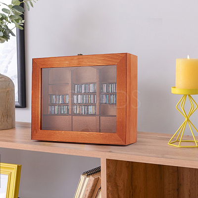 Wood Bookshelf with Books Mini Model DJEW-WH0596-027-1