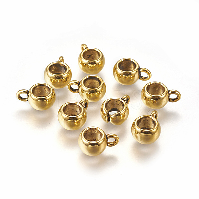 Tibetan Style Alloy Tube Bails TIBEP-LFH251Y-AG-FF-1