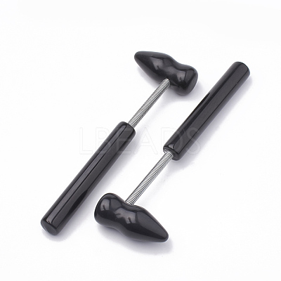 Natural Blackstone  Hand Massage Sticks DJEW-N002-01A-1