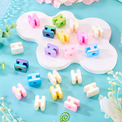 20Pcs UV Plating Opaque Acrylic European Beads OACR-TADJ0001-16H-1