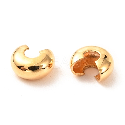 Brass Crimp Beads Covers KK-F824-036A-G-1