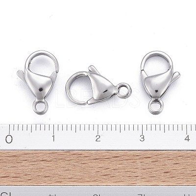 Tarnish Resistant 304 Stainless Steel Lobster Claw Clasps STAS-AB15-1