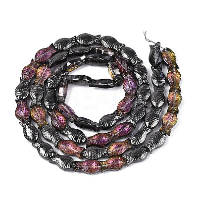 Transparency Electroplate Glass Beads Strands GLAA-T023-40B-07-1