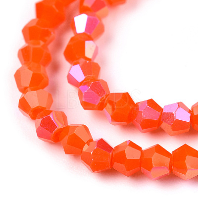 Opaque Solid Color Electroplate Glass Beads Strands EGLA-A039-P2mm-L03-1