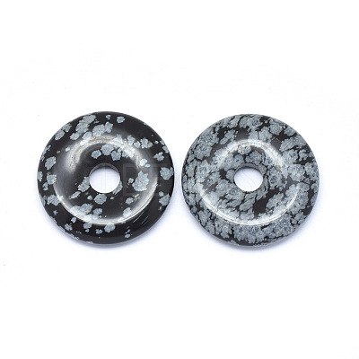 Natural Snowflake Obsidian Pendants G-P415-22A-1