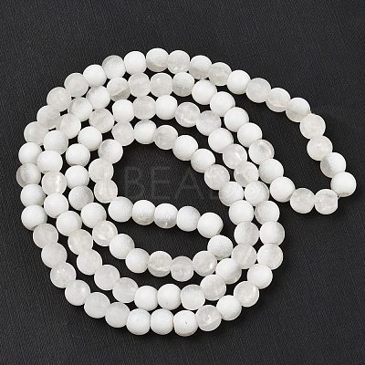 Frosted Crackle Glass Beads Strands GLAA-U001-6mm-M07-1