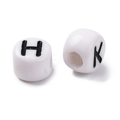 Opaque Acrylic Beads OACR-M020-01B-1