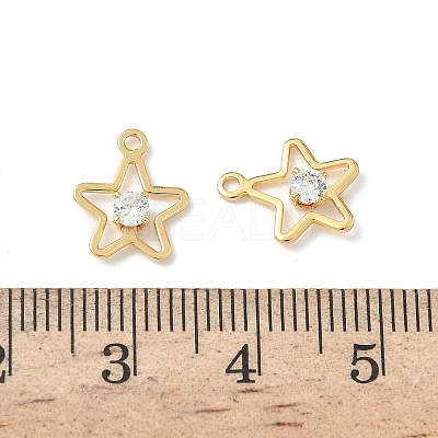 Brass Micro Pave Cubic Zirconia Pendants KK-Z136-38G-1