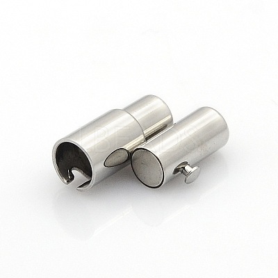 Tarnish Resistant 304 Stainless Steel Smooth Surface Locking Tube Magnetic Clasps STAS-O042-22-1
