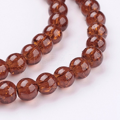 Spray Painted Crackle Glass Beads Strands CCG-Q001-6mm-16-1