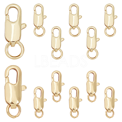 12Pcs 2 Style Brass Lobster Claw Clasps KK-SC0002-26-1
