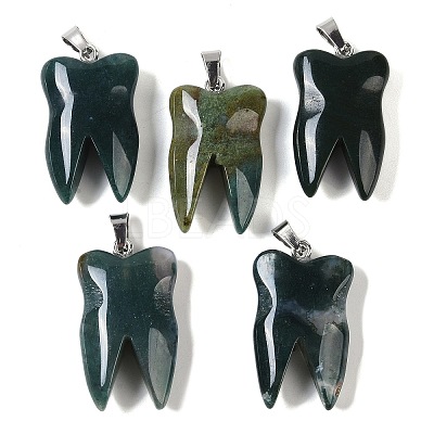 Natural Indian Agate Pendants G-G115-01H-1