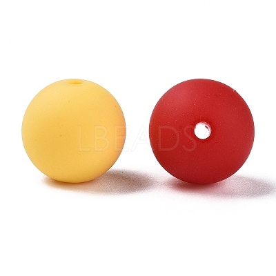 Rubberized Style Imitated Silicone Acrylic Beads MACR-T048-01A-06-1