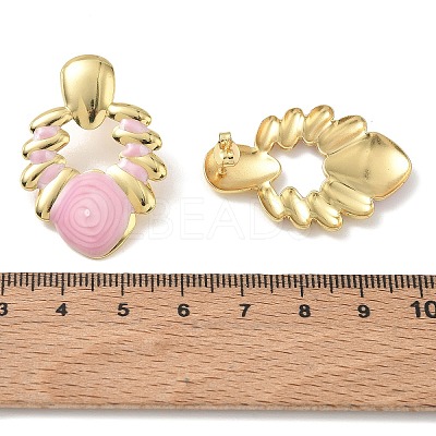 304 Stainless Steel Enamel Stud Earrings SA-CBA46AF-09G-1
