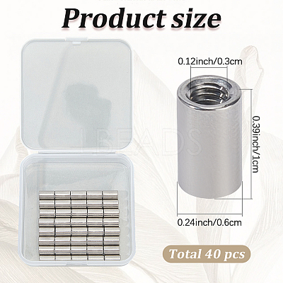 40Pcs 304 Stainless Steel Ear Nuts DIY-BBC0002-61-1