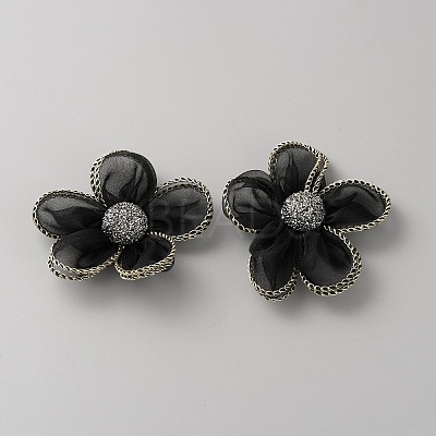 Lace & Plastic Detachable Shoe Buckle Clips FIND-WH0423-74B-1