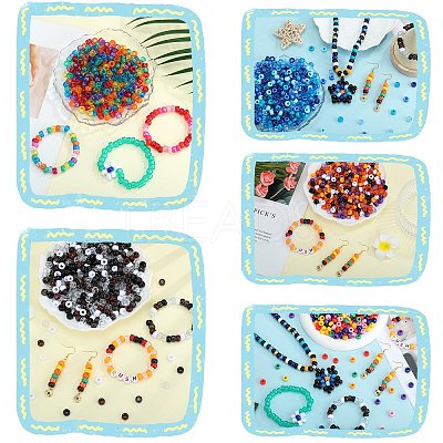 1200Pcs 6 Colors Transparent Plastic Beads KY-SZ0001-55-1