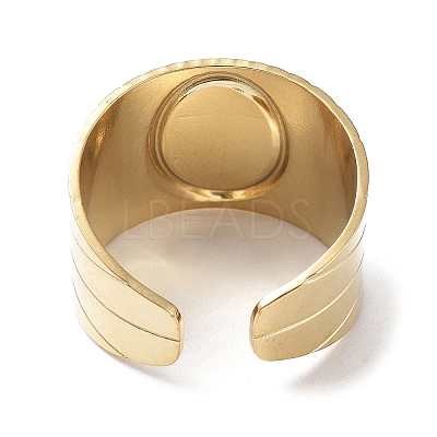 304 Stainless Steel Open Cuff Ring Findings STAS-P334-05B-G-1