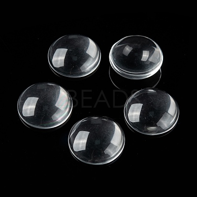 Transparent Glass Cabochons GGLA-R026-20mm-1