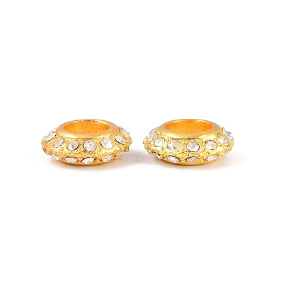 Big Hole Zinc Alloy Pave Grade A Crystal Rhinestone Rondelle Beads ALRI-O007-G01-1