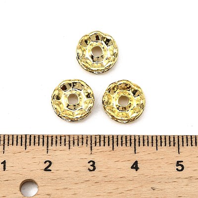 Brass Grade A Crystal Rhinestone Spacer Beads RB-A006-10MM-G-1