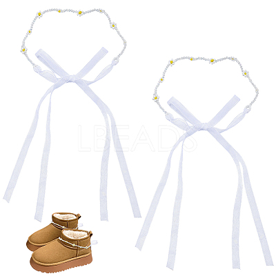 2Pcs Plastic Bead Snow Boot Decoration FIND-GF0009-08A-1