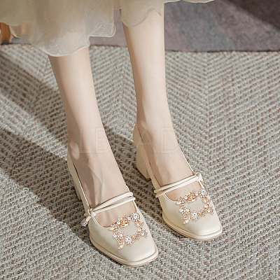 4Pcs 2 Colors Alloy Crystal Rhinestone Wedding Shoe Decorations FIND-CP0001-41B-1