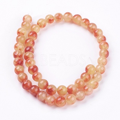 Two Tone Natural Jade Bead Strands X-G-R165-8mm-02-1