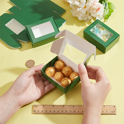 Rectangle Paper Folding Shipping Box with Window CON-WH0099-25B-1