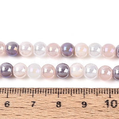 Electroplate Glass Beads Strands EGLA-N019-6mm-04-1