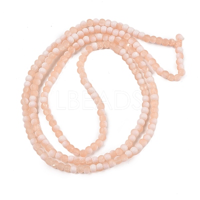Frosted Crackle Glass Beads Strands GLAA-U001-4mm-M05-1