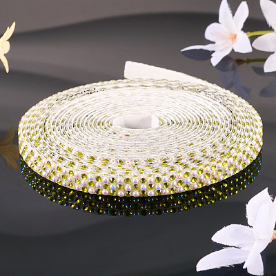 3 Yards Resin Self Adhesive Sewing Trim Hotfix Rhinestone Tape DIY-TA0013-15E-1