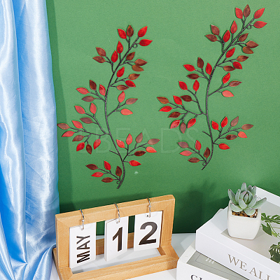 Iron Leaves Branch Wall Decorations AJEW-WH0513-30B-1