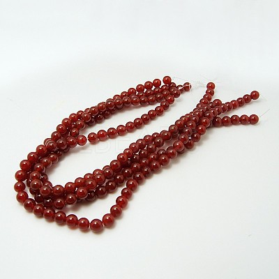 Natural Carnelian Beads Strands G-G338-6mm-02-1