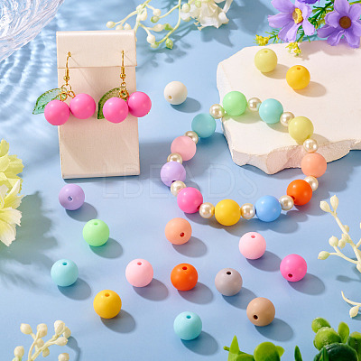 71Pcs Frosted Opaque Acrylic Beads OACR-TA0004-18-1