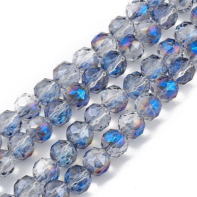 Transparent Electroplate Glass Beads Strands EGLA-F154-HR01-1