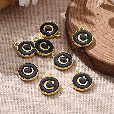 Golden Plated Alloy Charms LS-X-ENAM-S118-02C-1