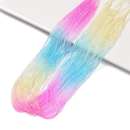 Transparent Gradient Color Glass Beads Strands GLAA-G101-2mm-10-1