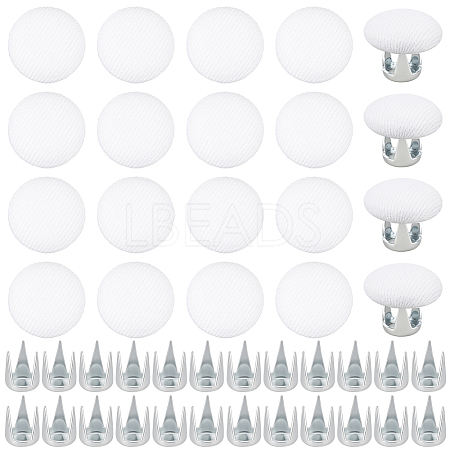 24 Bags Flat Round Cloth Cap Nail Buttons BUTT-BC0001-21C-1