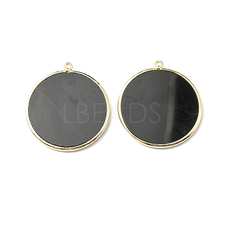 Natural Dyed & Heated Black Agate Pendants G-E526-10O-1