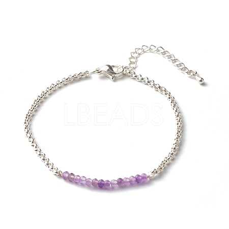 Natural Amethyst Beaded Bracelets BJEW-JB06384-02-1