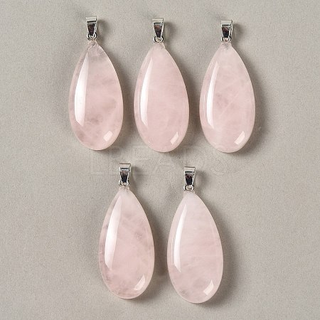 Natural Rose Quartz Pendants GG-CBACB71-02P-15-1