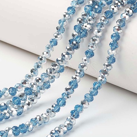 Electroplate Transparent Glass Beads Strands LS-EGLA-A034-T8mm-M18-1
